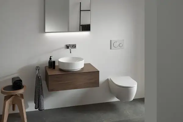 Тумба для накладной раковины Geberit VariForm 75 х 51 х h23,5 см, тёмный орех (501.162.00.1) фото 4 Aquada.com.ua