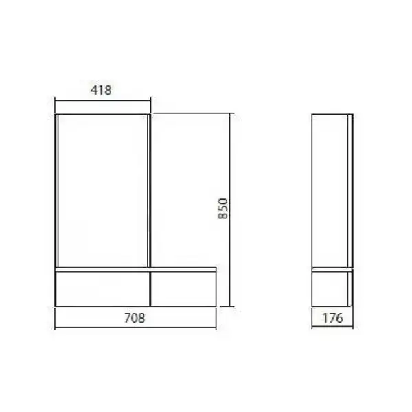 KOLO NOVA PRO шкафчик с зеркалом 80cm, левый, белый глянец (88432000) фото 2 Aquada.com.ua