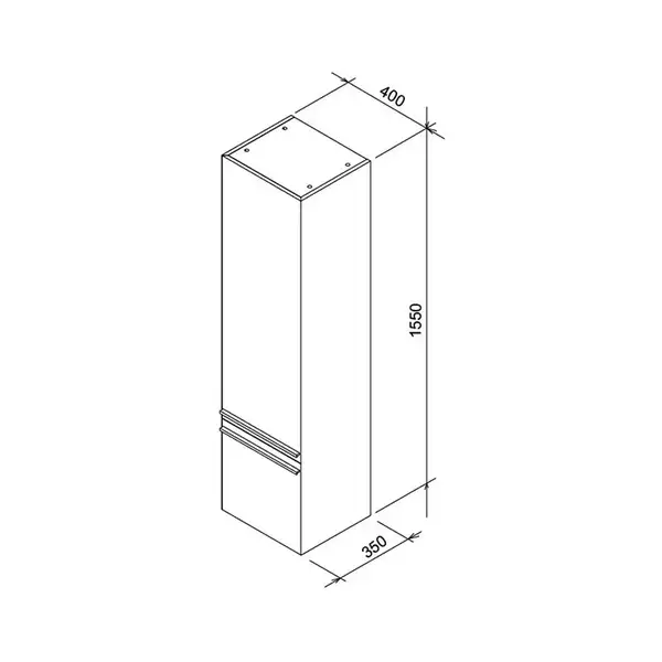 Пенал Ravak SD Clear 40 x35x155 см, белый/орех (X000000764) фото 4 Aquada.com.ua