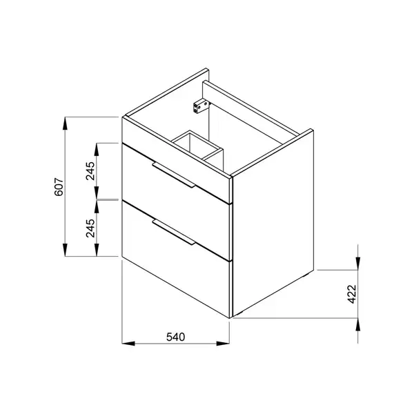 Тумба c умивальником Roca Suit 54 х 42,2 х h60,7 см, колір білий (A85118A806)