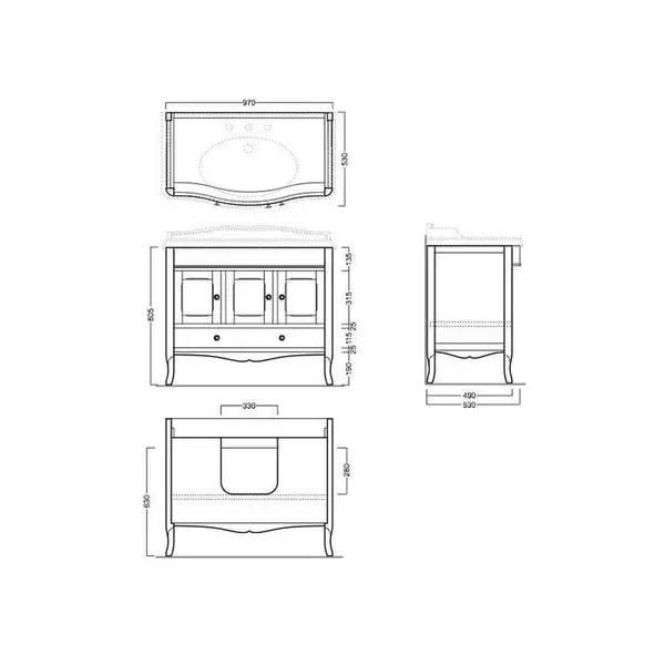Тумба под раковину Simas Arcade белая ARMD105W (ARMD105W) фото 3 Aquada.com.ua