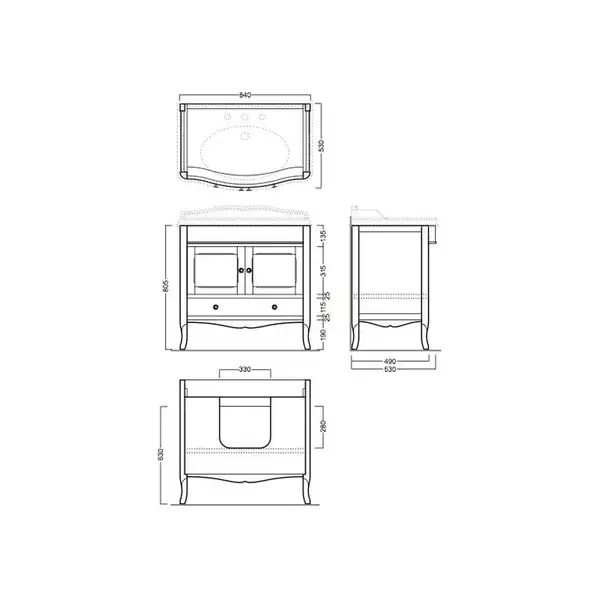 Тумба под раковину Simas Arcade белая ARMD90W (ARMD90W) фото 2 Aquada.com.ua