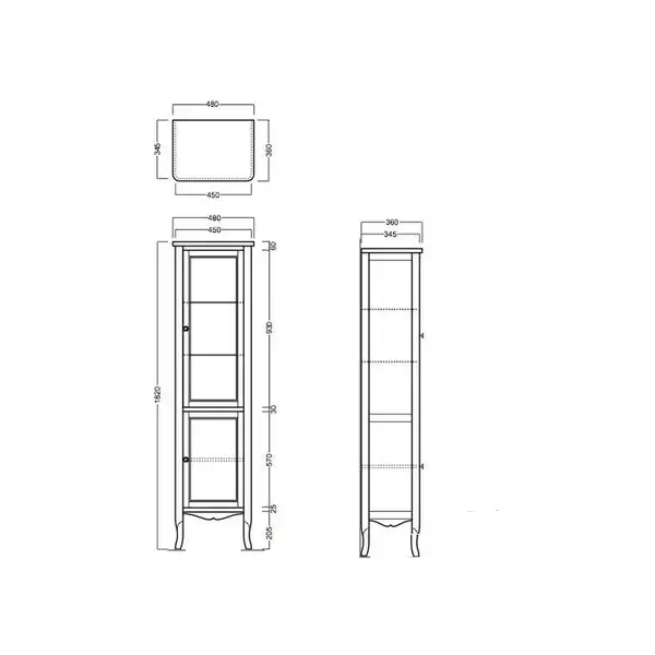 Шкаф с витриной Simas Arcade (ARMV1N) фото 2 Aquada.com.ua