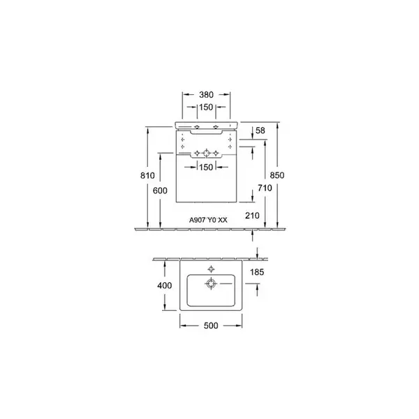 Тумба под раковину Villeroy & Boch Subway 2.0 485х590х380 мм (A90700DH) фото 2 Aquada.com.ua