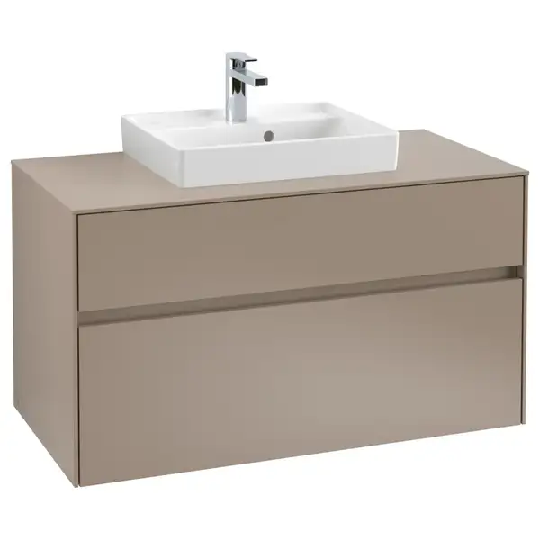 Тумба под умывальник 100 см Villeroy & Boch Collaro (Truffle Grey) умывальник в центре (C01600VG) фото 1 Aquada.com.ua