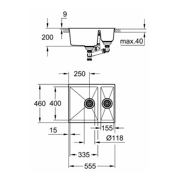 GROHE Мойка кварцевая Sink K500 (31648AT0)