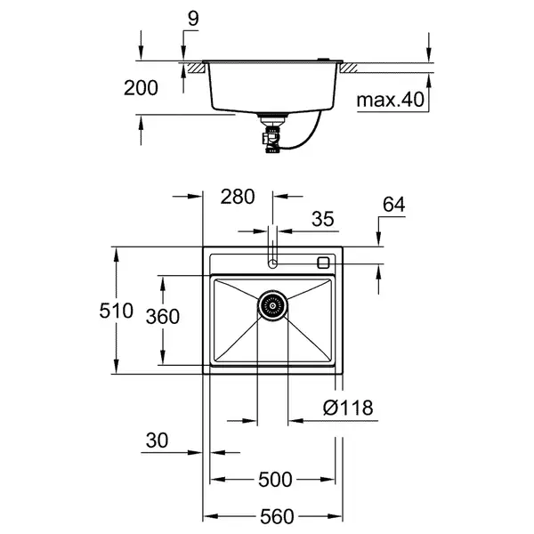 Grohe K700 Композитна мийка для кухні, графіт (31651AP0)