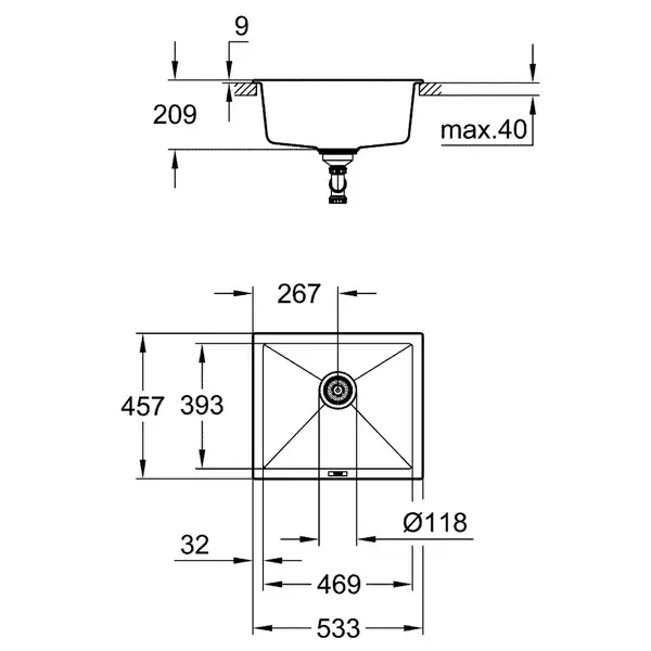 Композитна мийка для кухні Grohe K700U (31654AT0)