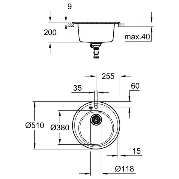 Композитна мийка для кухні Grohe K200 (31656AP0)