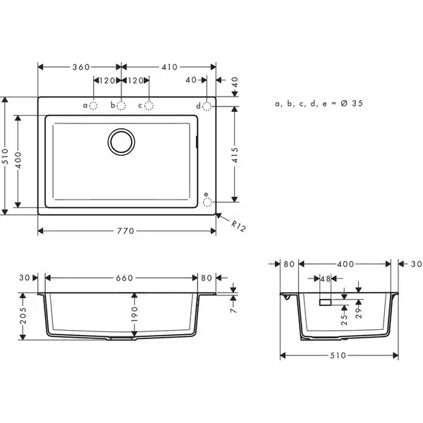 Hansgrohe S51 S510-F660 Кухонна мийка, stonegrey (43313290)