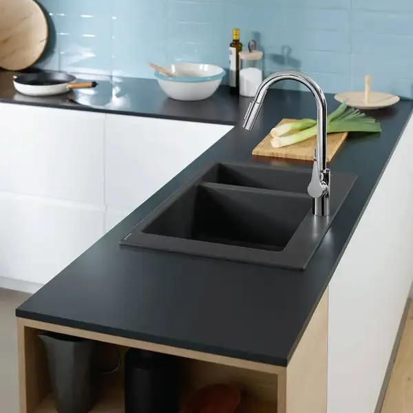 Hansgrohe S51 S510-F635 Кухонна мийка, графітово-чорна (43315170)
