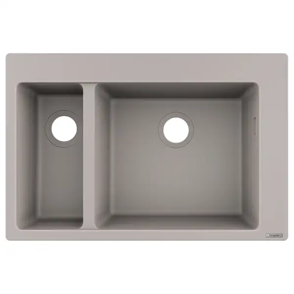 Встраиваемая кухонная мойка Hansgrohe S51 S510-F635 (цвет - серый бетон) 180/450 (43315380) фото 1 Aquada.com.ua