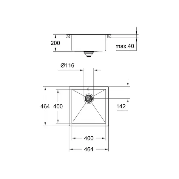 Кухонна мийка K700 Grohe EX-2 Sink (31578SD0)