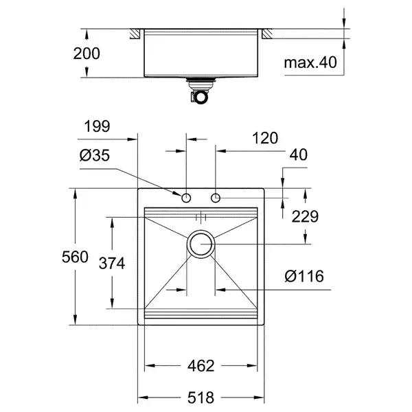 Grohe K800 Кухонна мийка, нержавіюча сталь (31583SD0)