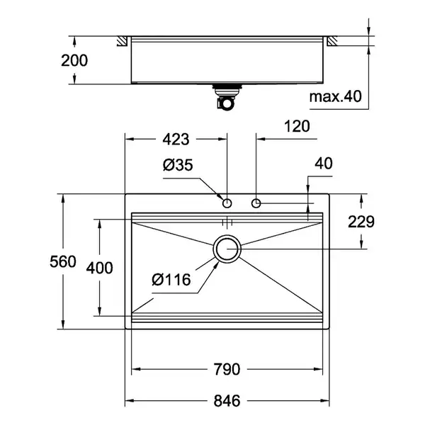 Мийка кухонна Grohe EX Sink K800 подвійна (90 cm) (31584SD0)