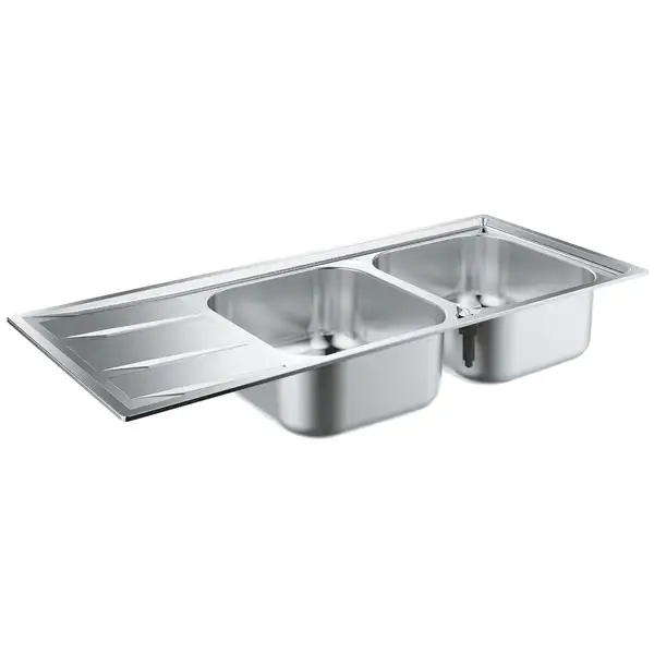 GROHE Мийка для кухні 1160 x 500 мм з ексцентриком, 2 чаши, матова (31587SD0)