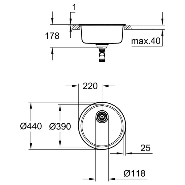 Мийка для кухні із нержавіючої сталі Grohe K200 (31720SD0)