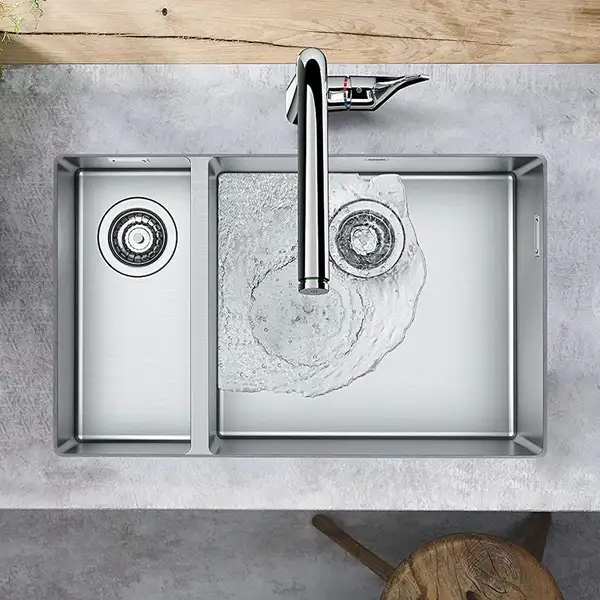 Hansgrohe S71 S719-U655 Кухонная мойка, 2 чаши, сталь (43429800)