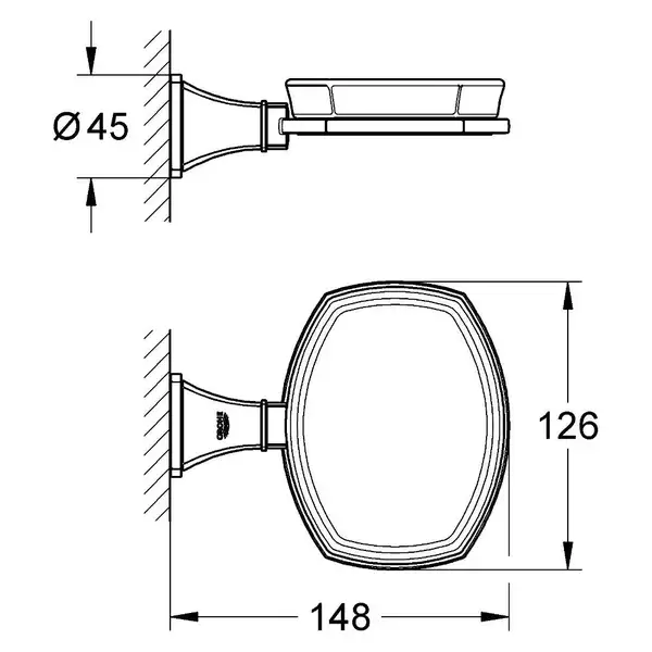 Тримач Grohe Grandera з керамічної мильницею, хром / золото (40628IG0)