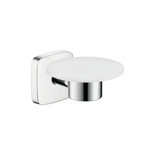 Мыльница Hansgrohe PuraVida (цвет - хром, керамика белая) (41502000) фото 1 Aquada.com.ua