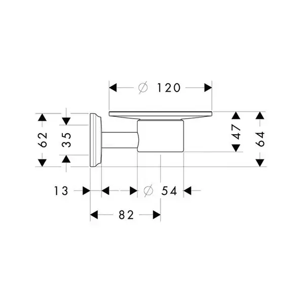 Мыльница Hansgrohe Logis Classic (цвет - хром, керамика белая) (41615000) фото 2 Aquada.com.ua