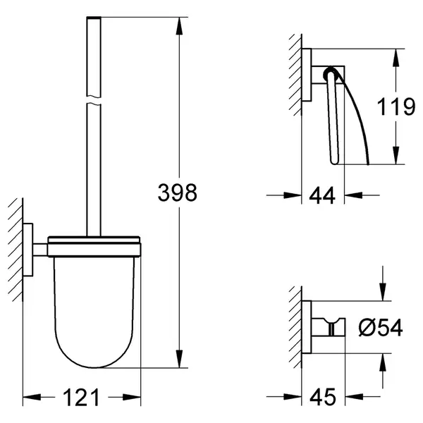 Набір аксесуарів 3 в 1 Grohe Essentials New (40407001)