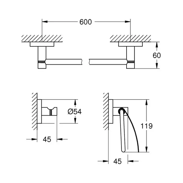 Набір аксесуарів 3 в 1 Grohe Essentials New (40775001)