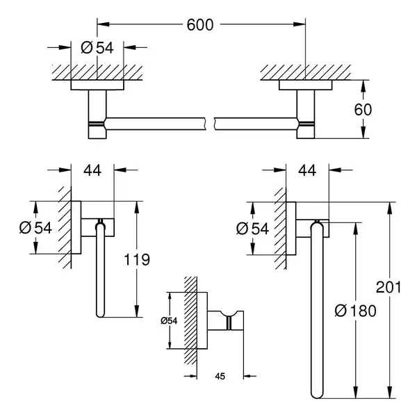 GROHE Набір аксесуарів Essentials  4 в 1 (40823001)