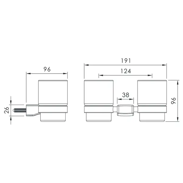 Набор аксессуаров 6-в-1 Imprese Grafiky (цвет - black nickel/стекло матовое) (GRAFIKY) фото 9 Aquada.com.ua