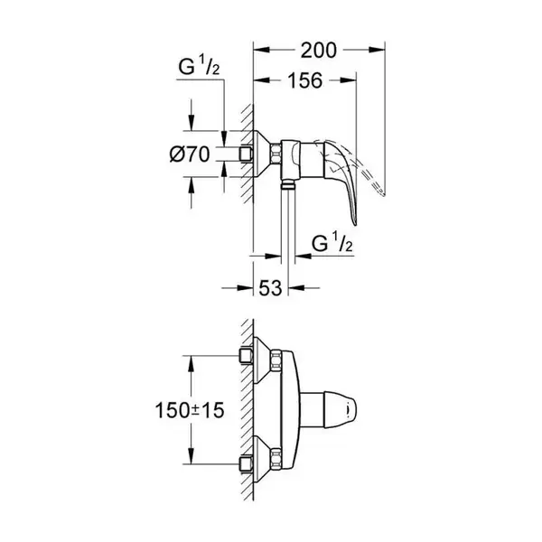 GROHE Набор смесителей для душа 3 в 1 Euroeco (123232S) (123232S) фото 3 Aquada.com.ua
