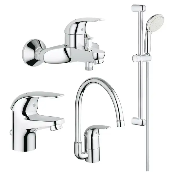 GROHE Набiр змiшувачiв для ванни та кухні EUROECO 4 в 1 (123242K)
