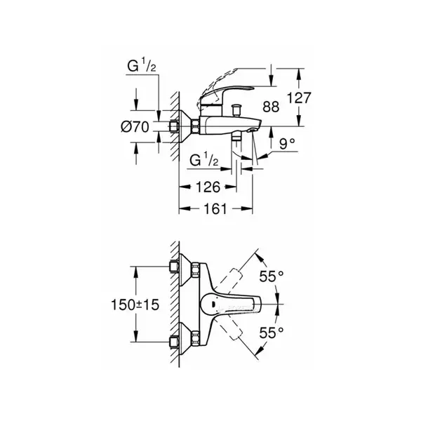 Grohe Eurosmart M-Size Набор смесителей, хром (123248MK)