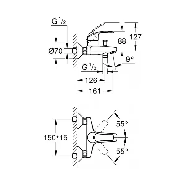 Набір змішувачів Grohe Eurosmart (124458)
