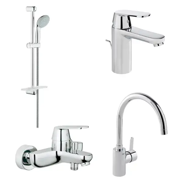 GROHE Набiр змiшувачiв Eurosmart Cosmopolitan 4 в 1, для ванни та кухні (126115MK) (126115MK) фото 1 Aquada.com.ua
