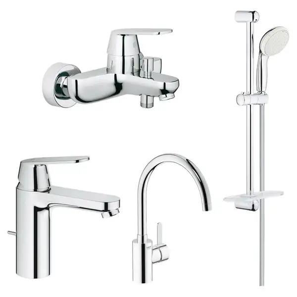 GROHE Набiр змiшувачiв Eurosmart Cosmopolitan 4 в 1, для ванни та кухні (126115MK)