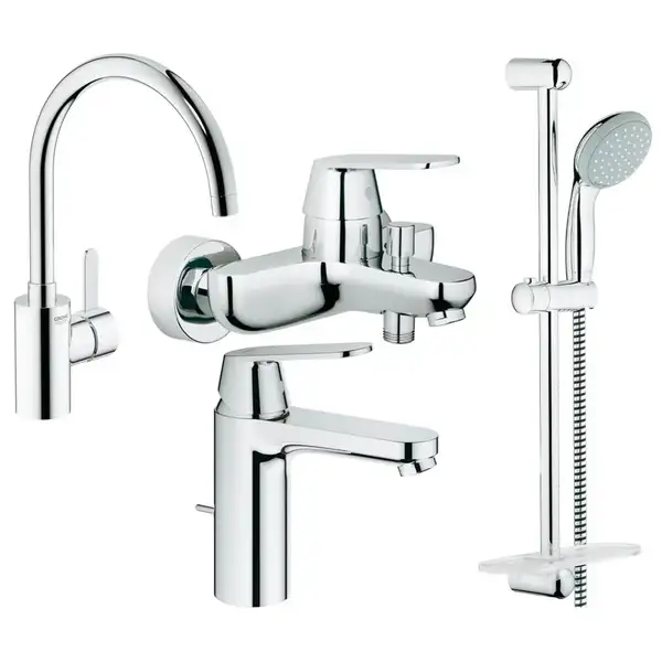 GROHE Набiр змiшувачiв Eurosmart Cosmopolitan 4 в 1, для ванни та кухні (126115MK)