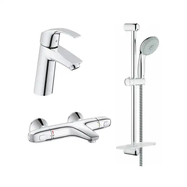 GROHE Набiр змiшувачiв EUROSMART 3 в 1, для ванни та душу з термостатом (34101TM) (34101TM) фото 3 Aquada.com.ua
