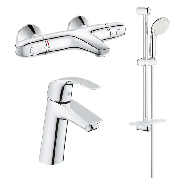 GROHE Набiр змiшувачiв EUROSMART 3 в 1, для ванни та душу з термостатом (34101TM)