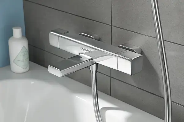 Набор смесителей для ванны с термостатом 3-в-1 Hansgrohe Metropol/Ecostat E/Croma Select E (цвет - хром) (157742020) фото 3 Aquada.com.ua