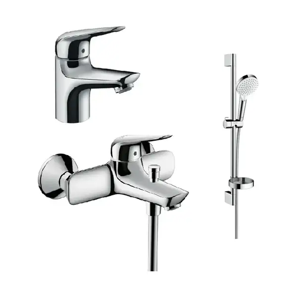 Набор смесителей для ванны 3-в-1 Hansgrohe Novus 70 (цвет - хром) (20180002) фото 1 Aquada.com.ua