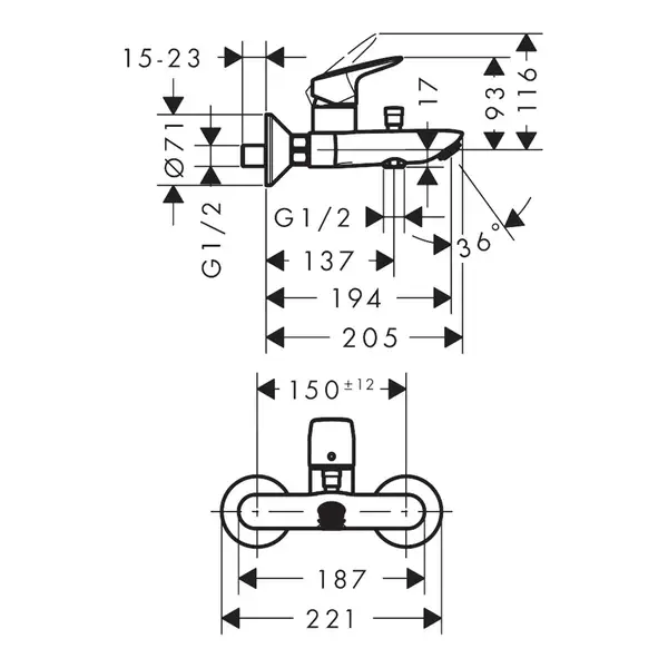 Набор смесителей для ванны и кухни 4-в-1 Hansgrohe Logis/Crometta (цвет - хром) (20200000) фото 9 Aquada.com.ua