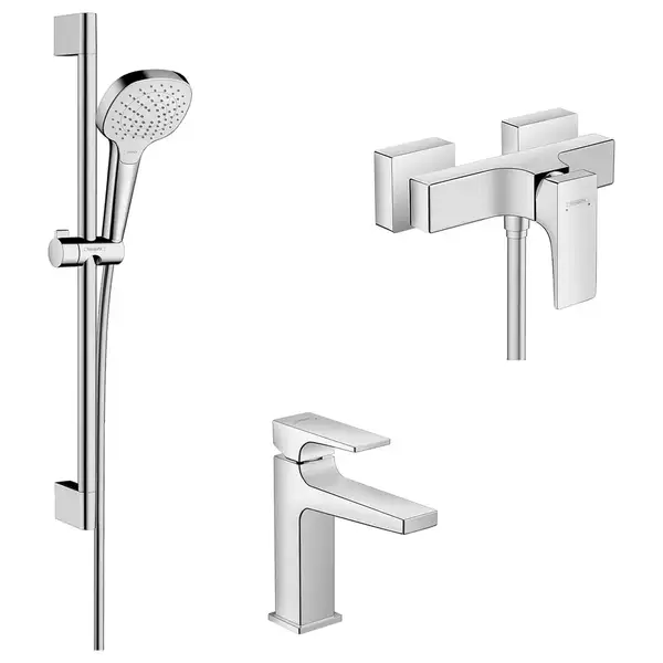 Набор смесителей для душа 3-в-1 Hansgrohe Metropol/Ecostat E/Croma Select E (цвет - хром) (32560112) фото 1 Aquada.com.ua