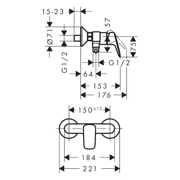 Набор смесителей для душа 3-в-1 Hansgrohe Logis/Crometta (цвет - хром) (70072019) фото 7 Aquada.com.ua