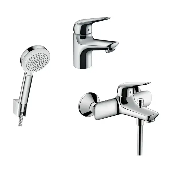 Набор смесителей для ванны 3-в-1 Hansgrohe Novus 70 (цвет - хром) (710242663) фото 1 Aquada.com.ua