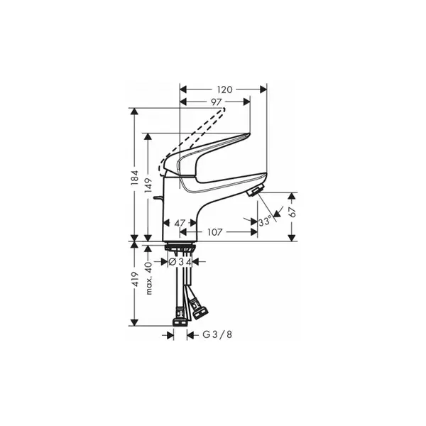 Набор смесителей для душа 3-в-1 Hansgrohe Novus 70 (цвет - хром) (710242773) фото 2 Aquada.com.ua