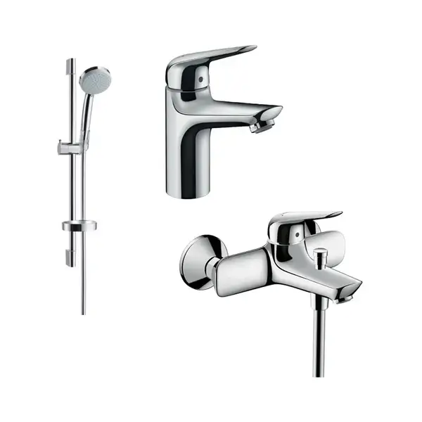 Набор смесителей для ванны 3-в-1 Hansgrohe Novus 100 (цвет - хром) (710342773) фото 1 Aquada.com.ua
