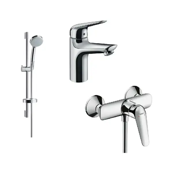 Набор смесителей для ванны 3-в-1 Hansgrohe Novus 70 (цвет - хром) (710362773) фото 1 Aquada.com.ua
