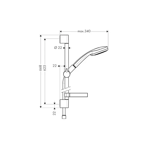 Набор смесителей для ванны 3-в-1 Hansgrohe Novus 70 (цвет - хром) (710362773) фото 2 Aquada.com.ua