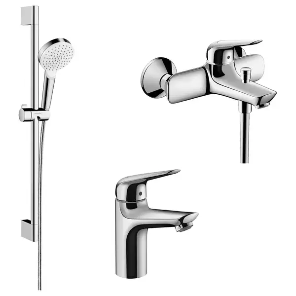 Набор смесителей для ванны 3-в-1 Hansgrohe Novus/Crometta (цвет - хром) (71040111) фото 1 Aquada.com.ua