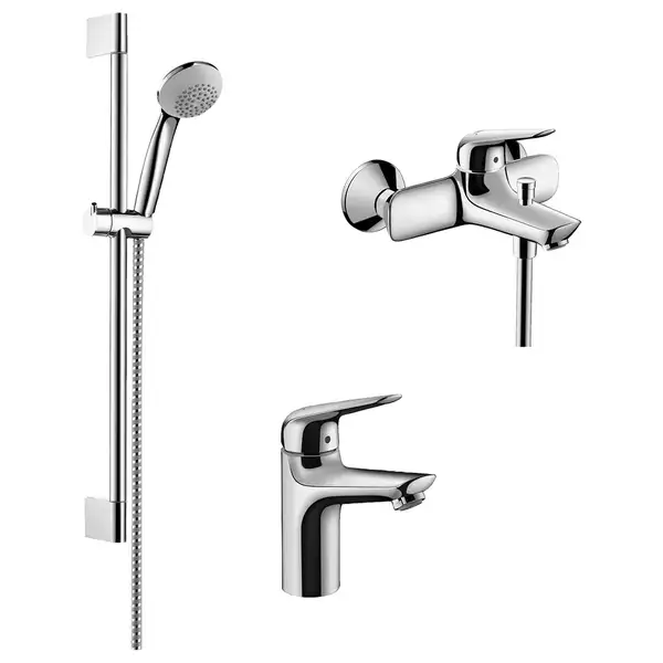 Набор смесителей для ванны 3-в-1 Hansgrohe Novus/Crometta (цвет - хром) (71040112) фото 1 Aquada.com.ua